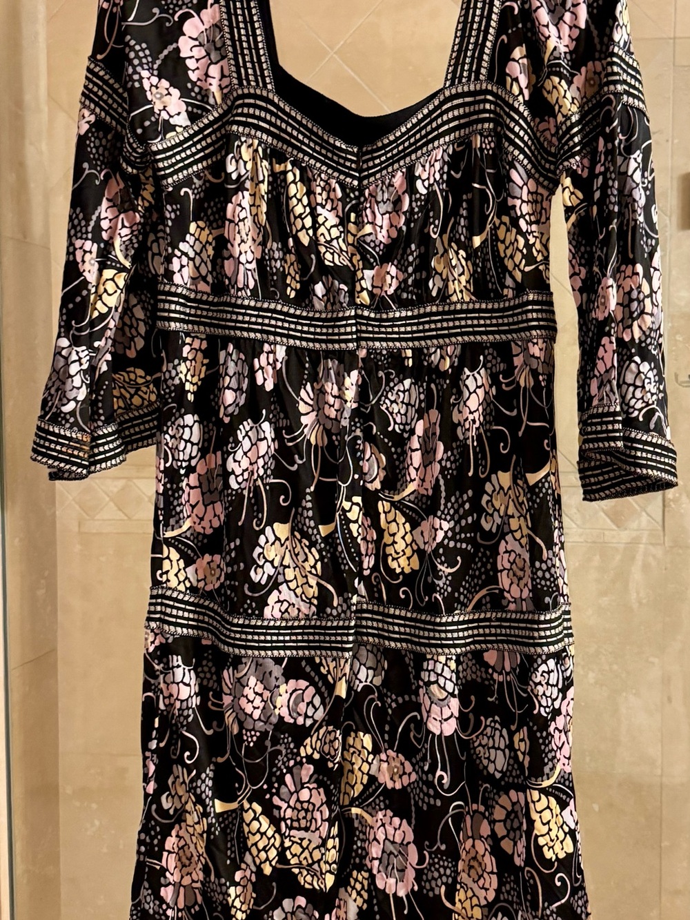 Missoni Black Floral Velvet Fit-and-Flare Dress - Picture 3 of 4